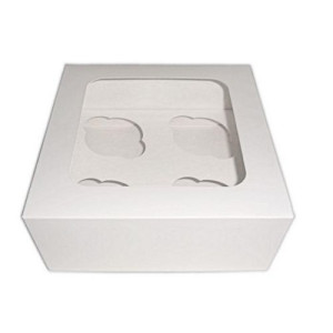 4's White Cupcake Box 