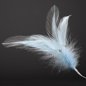 Blue Feathers with Diamantés Pk/6