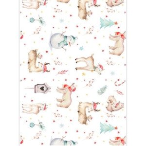 A4 Sugar Sheet - Cute Reindeer, Polar Bear & Snowman