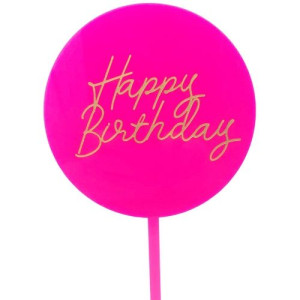 Hot Pink Happy Birthday Paddle - Acrylic 