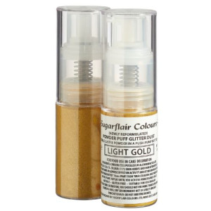 Sugarflair Powder Puff Glitter - Light Gold 