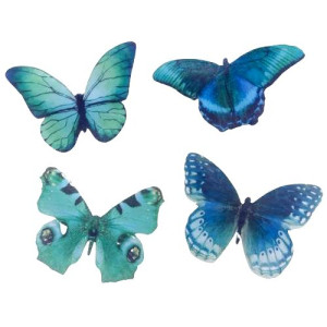 Crystal Candy Wafer Butterflies - Emerald Haze Pk/18
