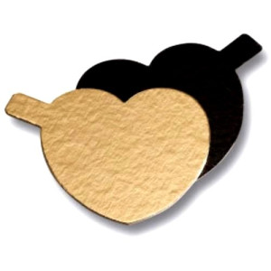 3.5" Mini Black/Gold Cake Card - Heart