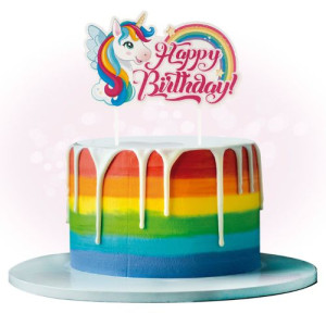 Dekora Unicorn Birthday Cake Topper - Card 