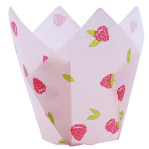 PME Tulip Muffin Wraps Pk/24 - Raspberry