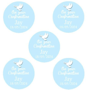 On Your Confirmation Cupcake Toppers BLUE- 15 x 2"