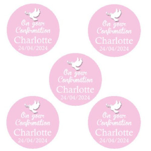 On Your Confirmation Cupcake Toppers PINK - 15 x 2"