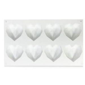 Choctastique Geo Heart Chocolate Mould - 8 Cavity