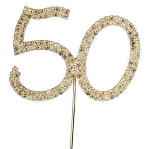 Gold Diamante '50' topper