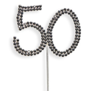 Black Diamante '50' topper