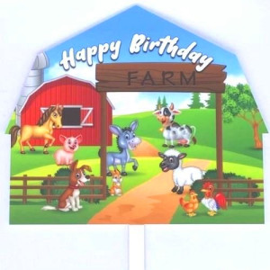 Acrylic Topper - Farm Animals Happy Birthday