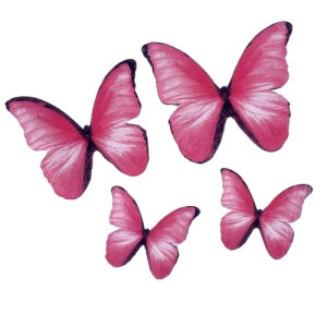 Crystal Candy Wafer Butterflies - Vivid Pink Pk/22