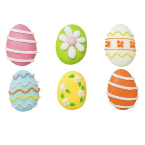 Decora Easter Egg Sugar Toppers Pk/6 BB:11/24