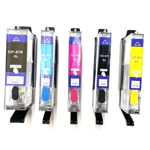 5 X Refillable Canon Compatible Edible Ink Cartridges Pgi580 Cli581