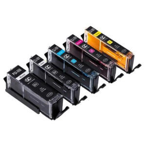 5 x Canon Compatible Edible Ink Cartridges CLI551 / PGI550 (FULL)