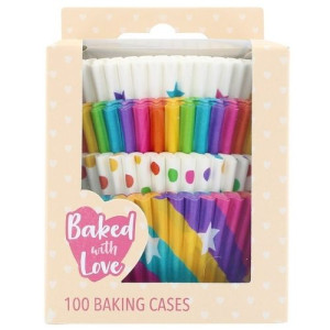 Baked with Love Rainbow Buncases Pk/100
