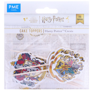 Harry Potter Card Cake Toppers - Hogwarts Crests Pk/6