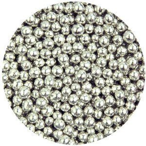 4mm Metallic Silver Pearls 80g
