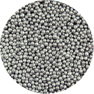 Metallic Silver Mini Pearls 80g