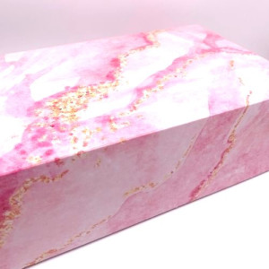 Marble Pink Cupcake Box - Holds Standard 6's or Mini 12's
