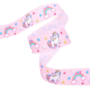 25mm Baby Pink Unicorn Ribbon