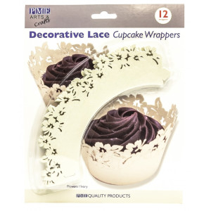 PME Ivory Flowers Cupcake Wrappers Pk/12