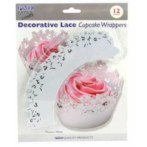 PME White Flowers Cupcake Wrappers Pk/12