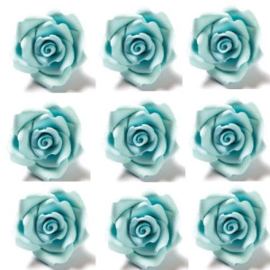 50mm Decora Sugar Roses Box/24 - BLUE