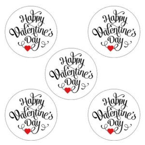 Happy Valentine's Day Cupcake Toppers - 15 x 2"