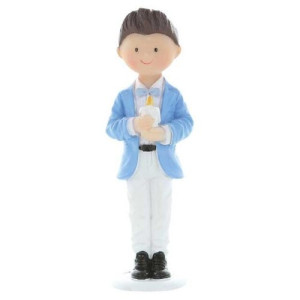 Communion Boy Figurine in Blue Blazer