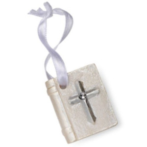 Pearl Bible with Silver Cross