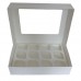 12's White Cupcake Boxes 3" High - Pk/25 