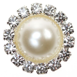 Diamante Pearl Circle 20mm