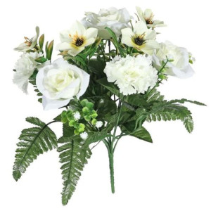 Pembroke Rose and Fern Mixed Bunch - Cream