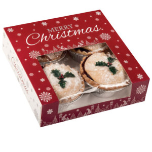 Square Mince Pie Christmas Snowflakes Box