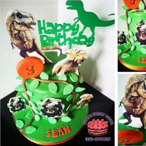Green Dinosaur Birthday Cake Topper - Acrylic 