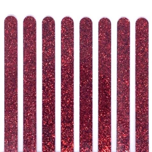 Popsicle Sticks Pk/8 - Red Glitter