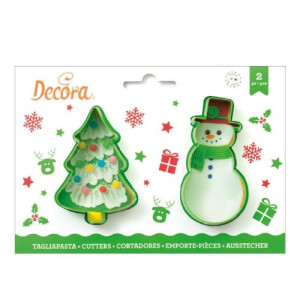 Decora Christmas Tree & Snowman Cookie Cutters 