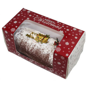 Log Christmas Snowflakes Cake Box