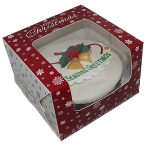 6" Christmas Snowflakes Cake Box 4" High 