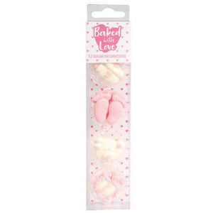Baked with Love Baby Girl Cupcake Decorations Pk/13