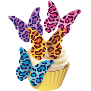 Squires Edible Wafer Butterflies - Leopard Print 