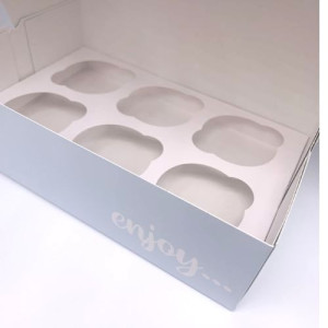 Baby Blue Treat Cupcake Boxes - Holds Standard 6's or Mini 12's