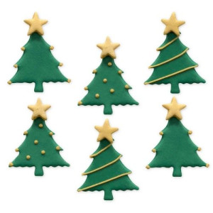 Christmas Tree Sugar Decorations Pk/6
