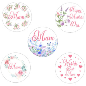 Floral Mother's Day Cupcake Toppers - 15 x 2"