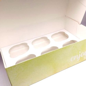 Pastel Rainbow Cupcake Box - Holds Standard 6's or Mini 12's