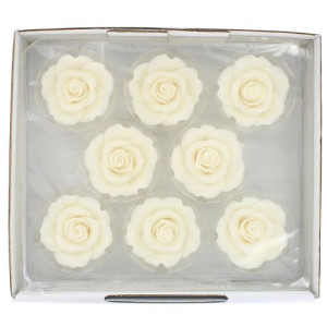 63mm Sugar Soft Roses Box/8 - Warm White