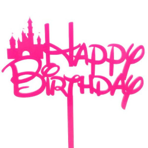 Fairytale Hot Pink Birthday Cake Topper - Acrylic 