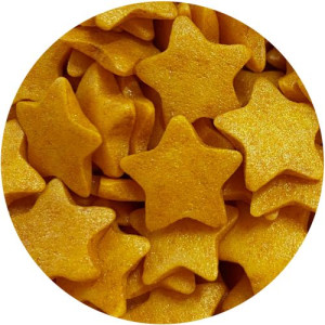 Large Gold Glimmer Sugar Stars 60g 