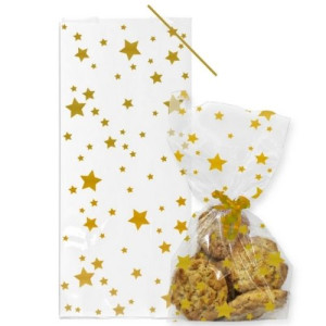 Gold Star Cello Bags with Twist Ties Pk/20